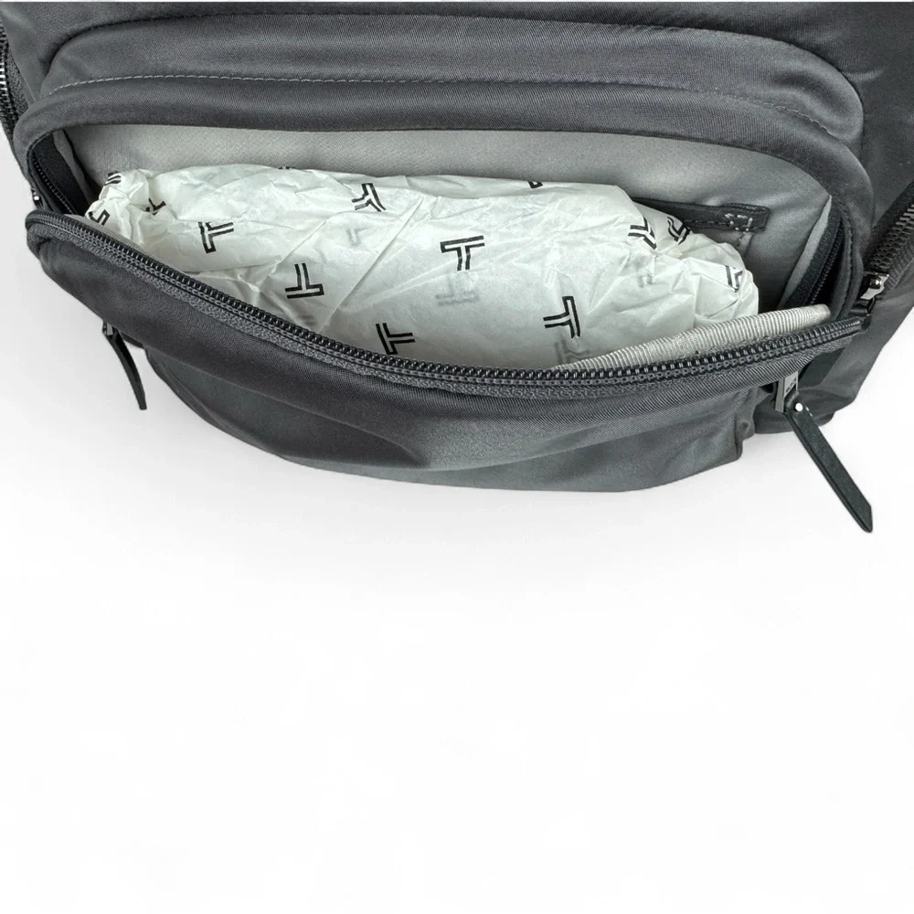 Tumi Voyageur Carson Backpack. Iron (Gray) with Black Leather Trim - Picture 6 of 14